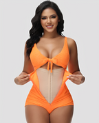 Shapshe® Tummy Control Swimsuit Cutout Tie Front Bathing Suit