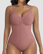 Shapshe® Front Zipper Tummy Control Thong Shapewear Bodysuit