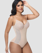 Shapshe® Lace Bust Back Lace-Up Tummy Control Bodysuit Shaper