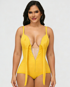 Shapshe® V Neck Shaping Swimsuit with Zipper and Bow