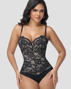Shapshe® Built In Bra Lace Floral Tummy Tuck Bodysuit