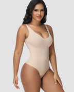 Shapshe® Seamless V Neck Tummy Control Thong Bodysuit