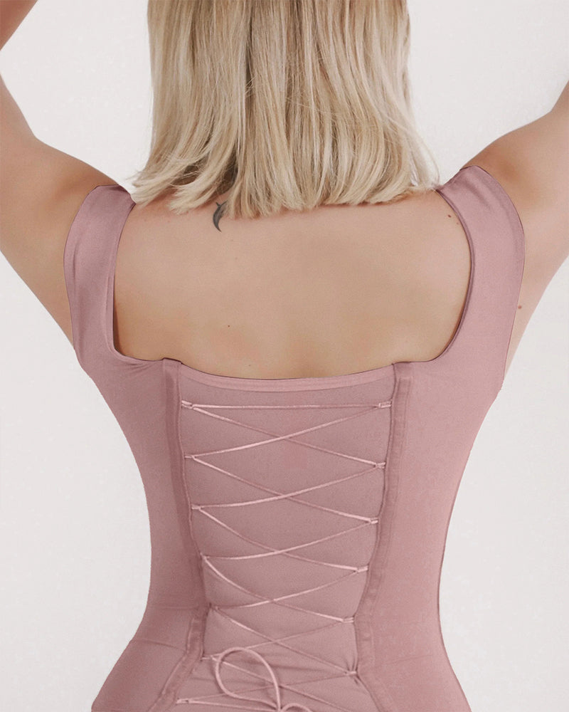 Shapshe® Seamless Back Lace-up Tummy Control Bodysuit