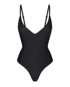 Shapshe® Push Up Pad Deep V Neck Thong Bodysuit Shapewear