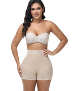 Shapshe® High Waisted Butt Lifter Shaping Shorts with Lace Trim