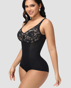 Shapshe® Sexy V Neck Lace Briefs Shapewear Bodysuit
