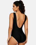 Women One Piece Bathing Tummy Control Swimsuits V Neck Back