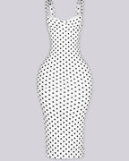 Women's Sexy Slim-Fit Stretchy Classic Polka Dot Hourglass Maxi Dress