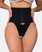 Front Opening Shaping Shorts High-waisted Tummy Control Panties Lace