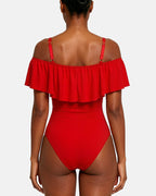 Shaping Swimsuits For Women Tummy Control   Ruffled Bathing  With Zipper