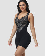Shapshe® Lace Deep V Zipper Closure Tummy Control Body Shaper