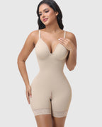 Adjustable Strap Crotch Zipper Seamless Hourglass Full Body Shapewear