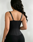 Front Zipper Corset Waist Trainer with Adjustable Straps