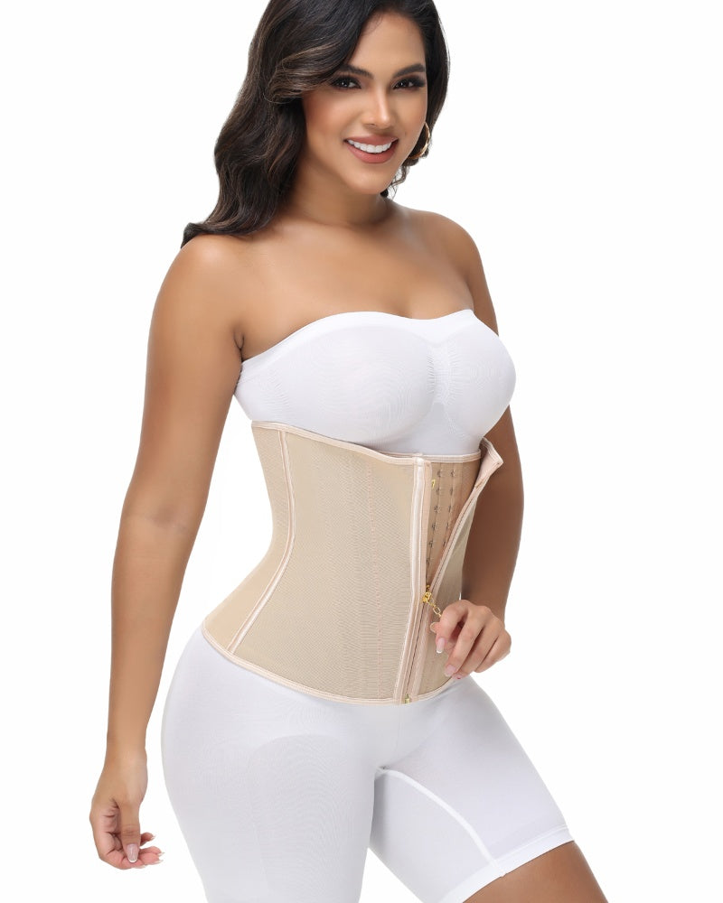 Zip & Breasted Waist Trainer Tummy Control Corset