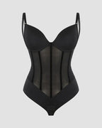 Shapshe® Hourglass Mesh Panels Thong Bodysuit