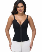 Shapshe® Deep V Lace Trimmed Waist Trainer with Built-in Bra