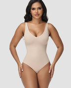 Shapshe® Seamless V Neck Tummy Control Thong Bodysuit