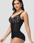 Shapshe® Sexy V Neck Lace Briefs Shapewear Bodysuit