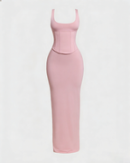 Hourglass Figure Body Shaper The Corset Maxi Dress Two-Piece Set