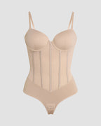 Shapshe® Hourglass Mesh Panels Thong Bodysuit